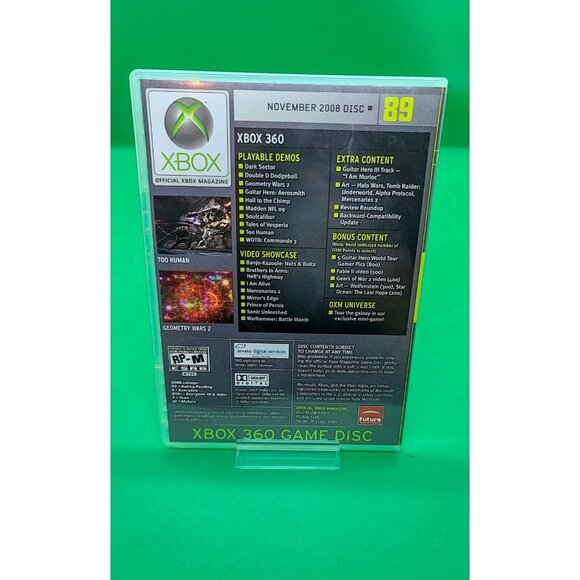 2 for 15$ XBOX 360 Playable Demo Disc # 89 - SoulCalibur, Tales of Vesperia - Picture 2 of 3